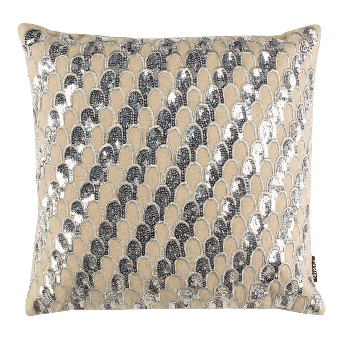 Safavieh Angelien Pillow Beige/Silver, PLS886 - Beige/Silver