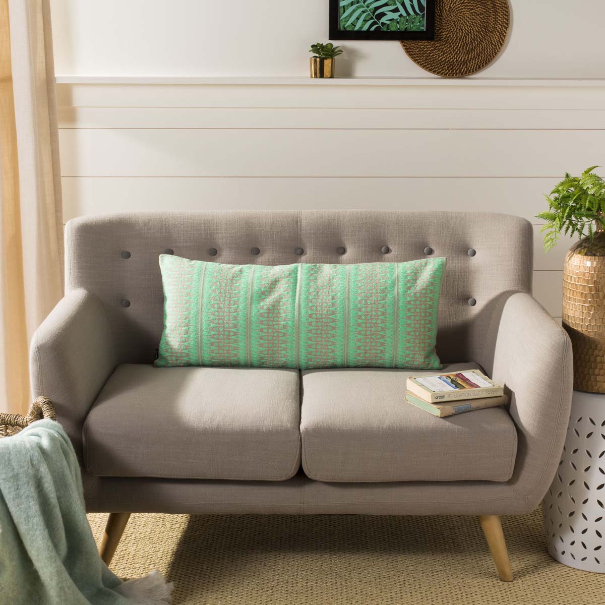 Safavieh Parvin 14 X 30 Pillow , PLS902 - Teal/Beige