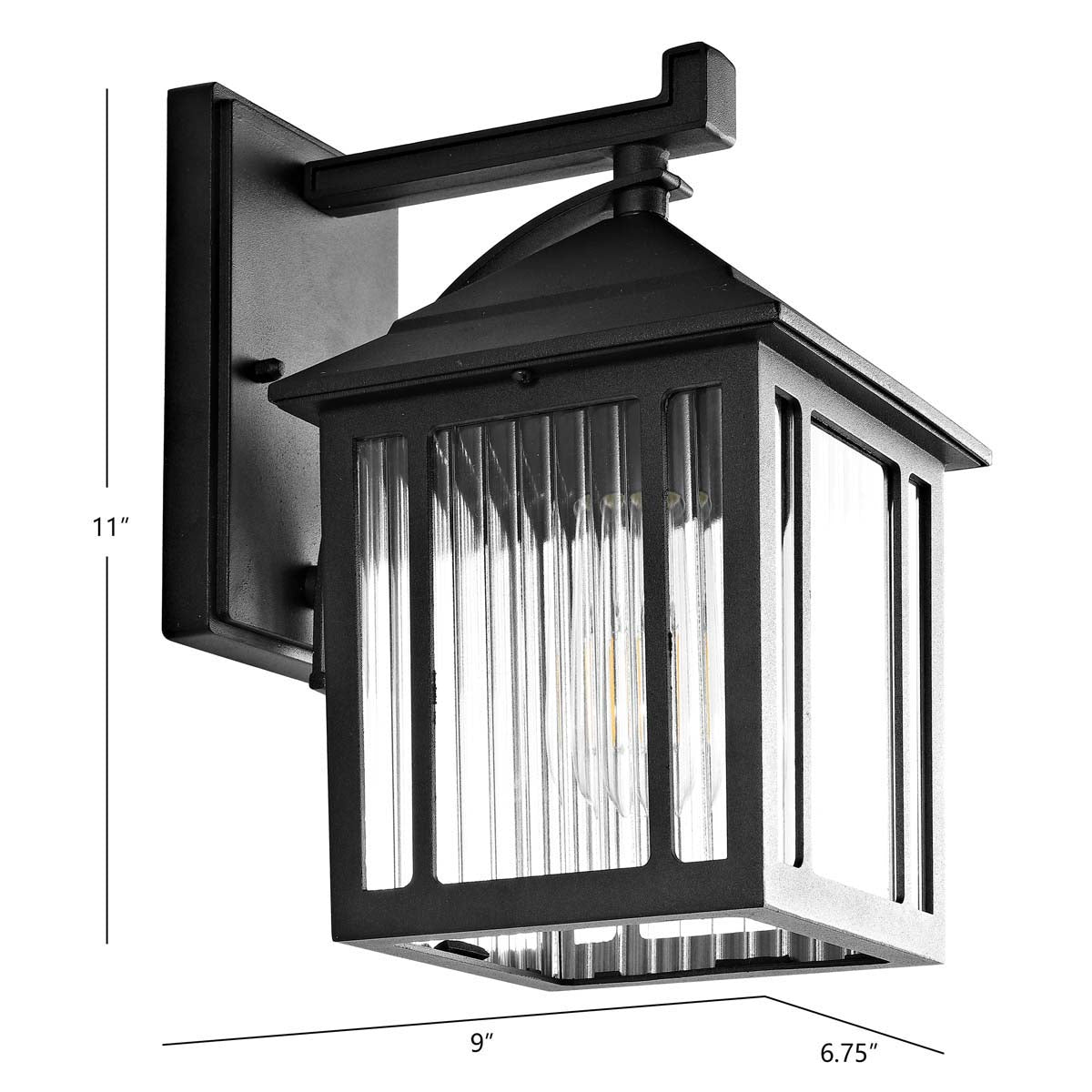 Safavieh Ranzi Outdoor Wall Lantern, PLT4009 - Black