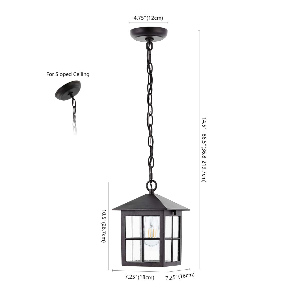 Safavieh Penryn Outdoor Pendant/Black , PLT4031 - Oil Rub Bronze