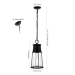 Safavieh Laela Outdoor Pendant/Black , PLT4035 - Black