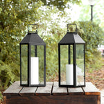 Safavieh Ruane Inch Lanterns (Set of 2) , PLT4056 - Black / Clear