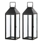 Safavieh Ruane Inch Lanterns (Set of 2) , PLT4056 - Black / Clear
