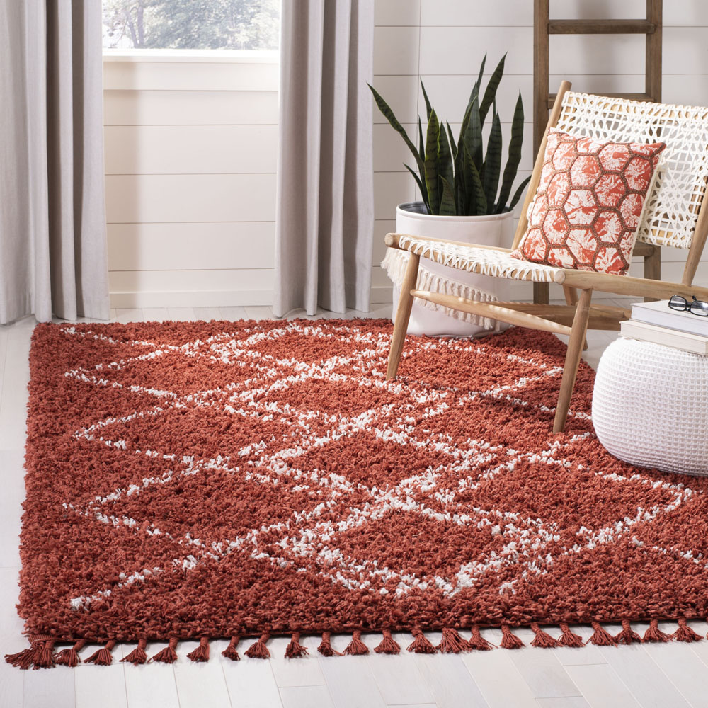 Safavieh Pro Lux Shag 432 Rug, PLX432 - Rust / Creme