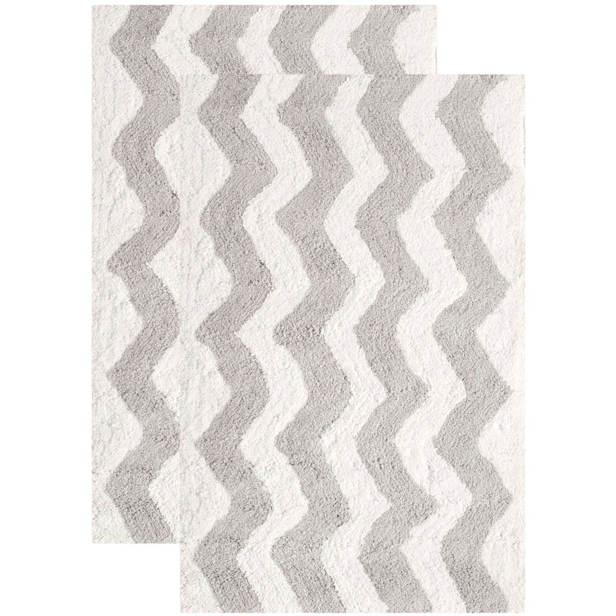 Safavieh Chevron Tufted Bathmat 727 Rug, PMB727 - Pearl Grey