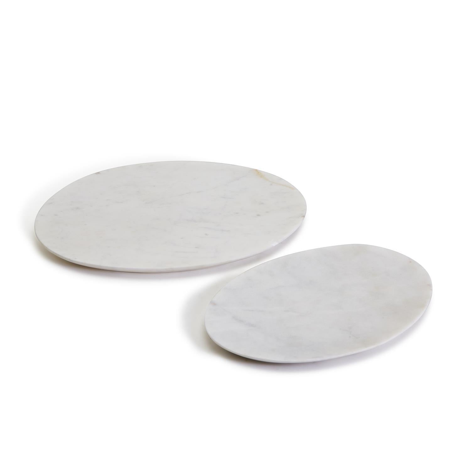 Two's Company S/2 White Marble Serving Tray