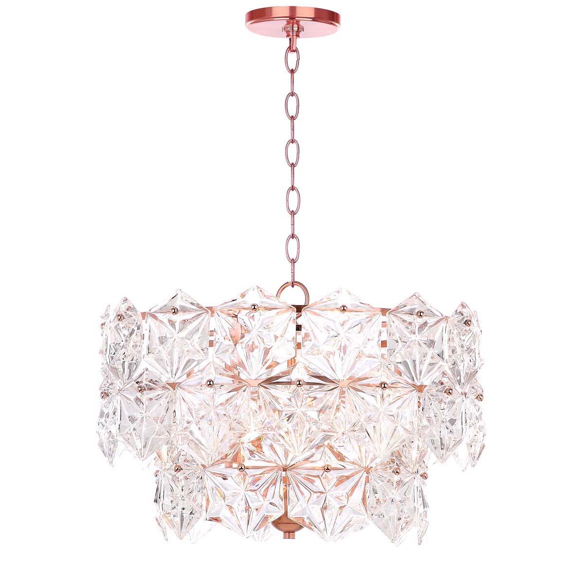 Safavieh Sia 4 Light 19 Inch Dia Adjustable Pendant , PND4001 - Clear/Copper