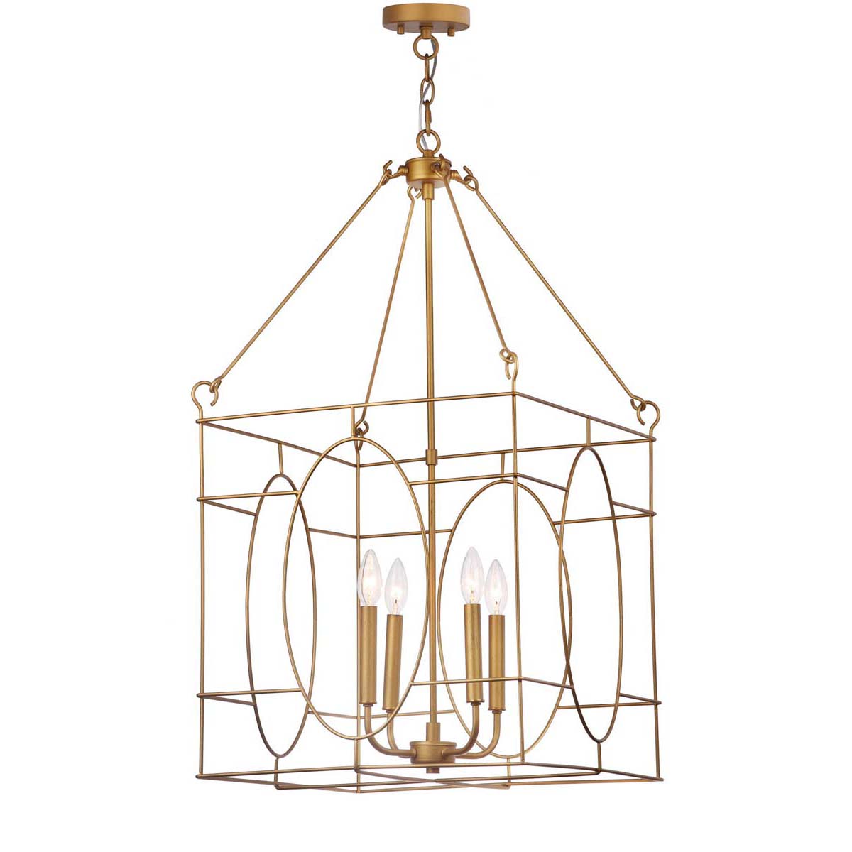 Safavieh Margot 4 Light 18 Inch Dia Adjustable Pendant, PND4004 - Gold