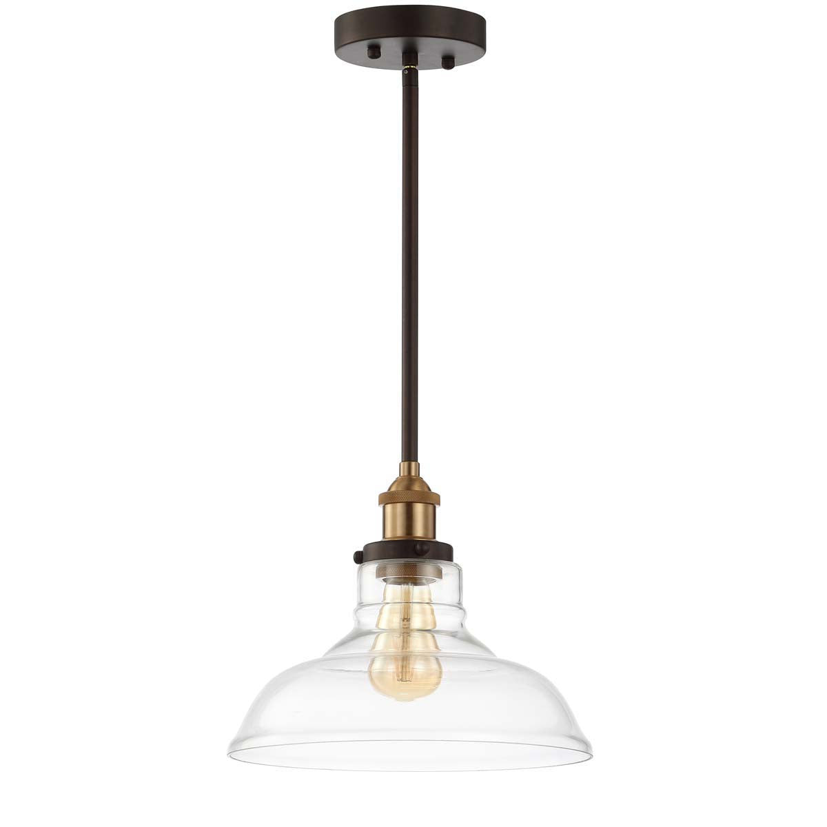Safavieh Saul Pendant, PND4070 - Dark Grey/Brass Gold
