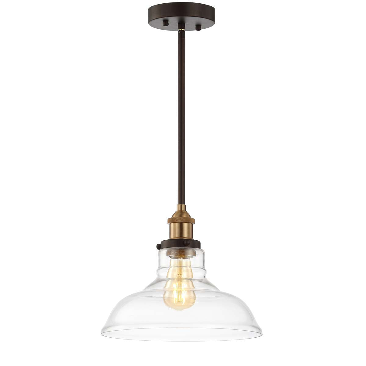 Safavieh Saul Pendant, PND4070 - Dark Grey/Brass Gold