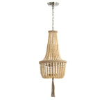 Safavieh Wynne Pendant, PND4082 - Brown Wooden Finish/Brush Nickel