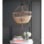 Safavieh Whitley Pendant, PND4085 - Brown Wooden Finish / Dark Grey