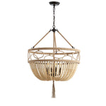Safavieh Whitley Pendant, PND4085 - Brown Wooden Finish / Dark Grey