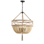 Safavieh Whitley Pendant, PND4085 - Brown Wooden Finish / Dark Grey