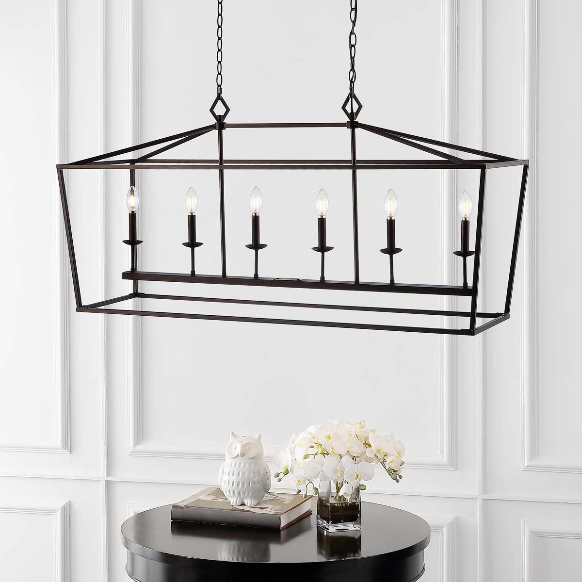 Safavieh Prener 6Lt Pendant, PND4088 - Oil Rubbed Bronze (Black)