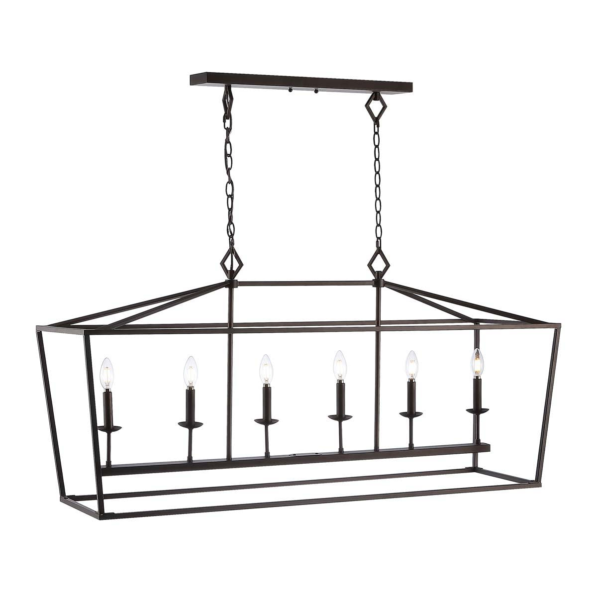 Safavieh Prener 6Lt Pendant, PND4088 - Oil Rubbed Bronze (Black)