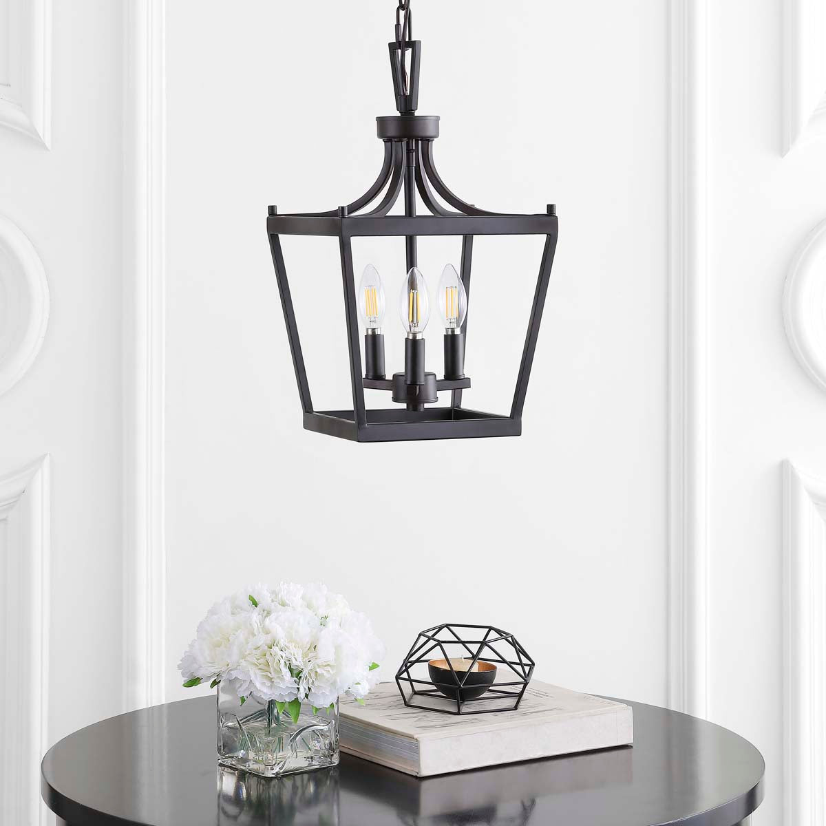 Safavieh Larton 3Lt Pendant, PND4089 - Oil Rubbed Bronze (Black)