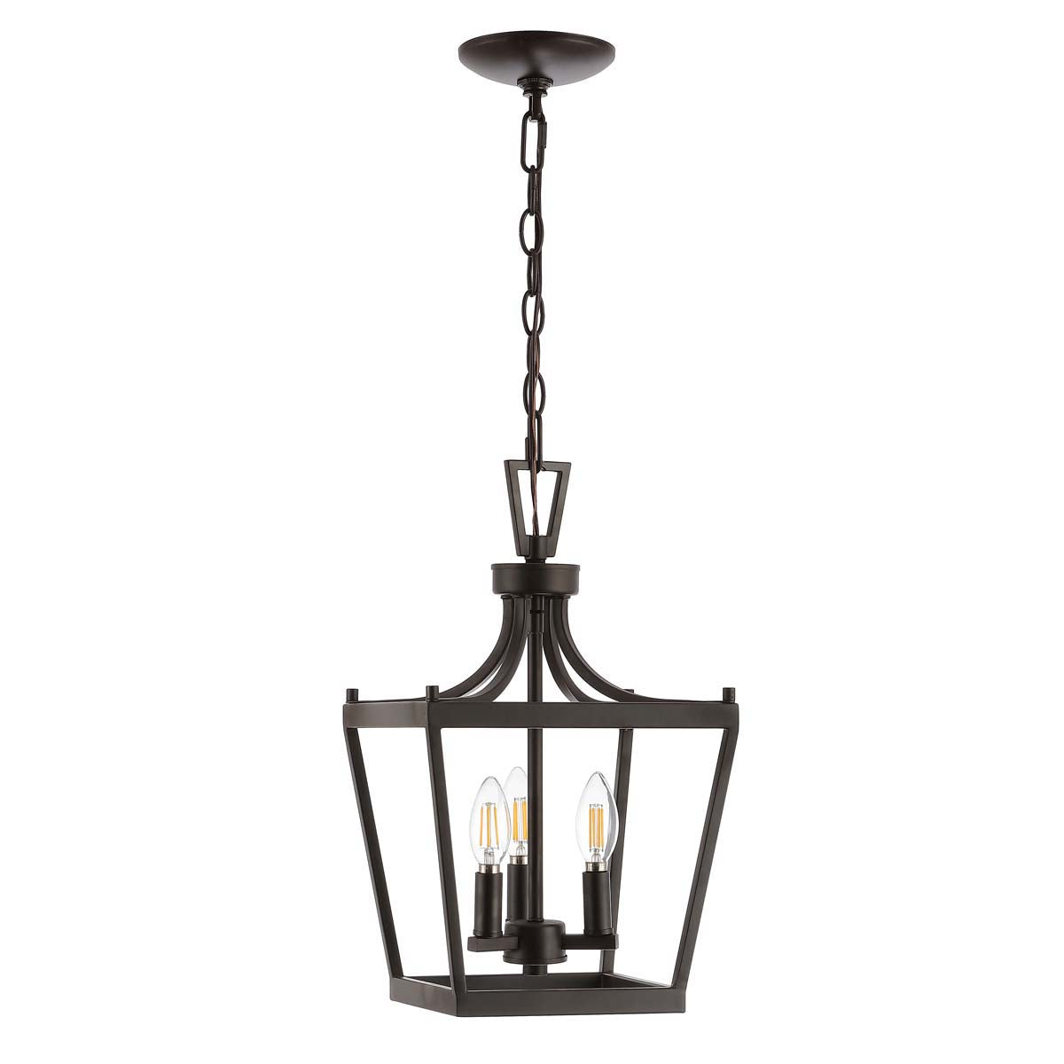 Safavieh Larton 3Lt Pendant, PND4089 - Oil Rubbed Bronze (Black)