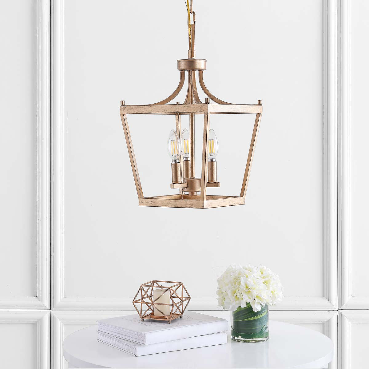 Safavieh Larton 3Lt Pendant, PND4089 - Gold Painted