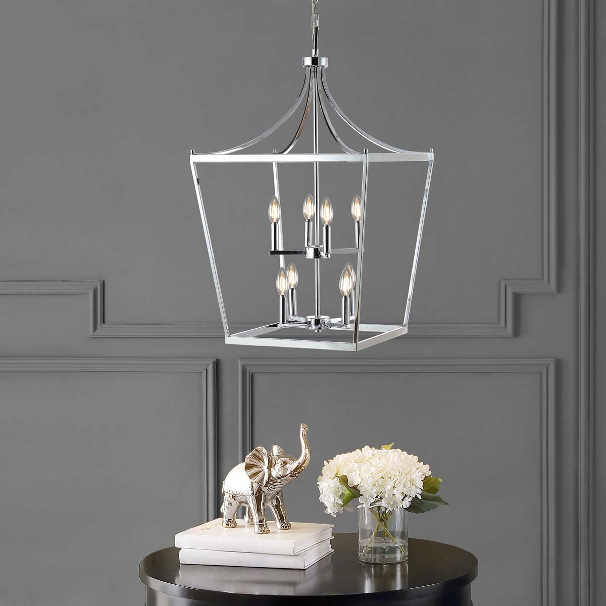 Safavieh Vallor 8Lt Pendant, PND4092 - Chrome