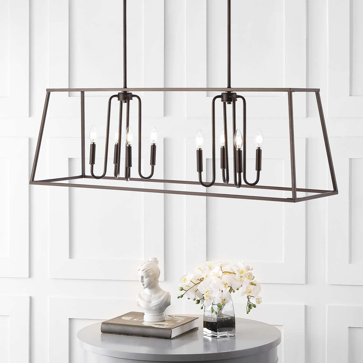 Safavieh Onia 8Lt Pendant, PND4095 - Oil Rubbed Bronze (Black)