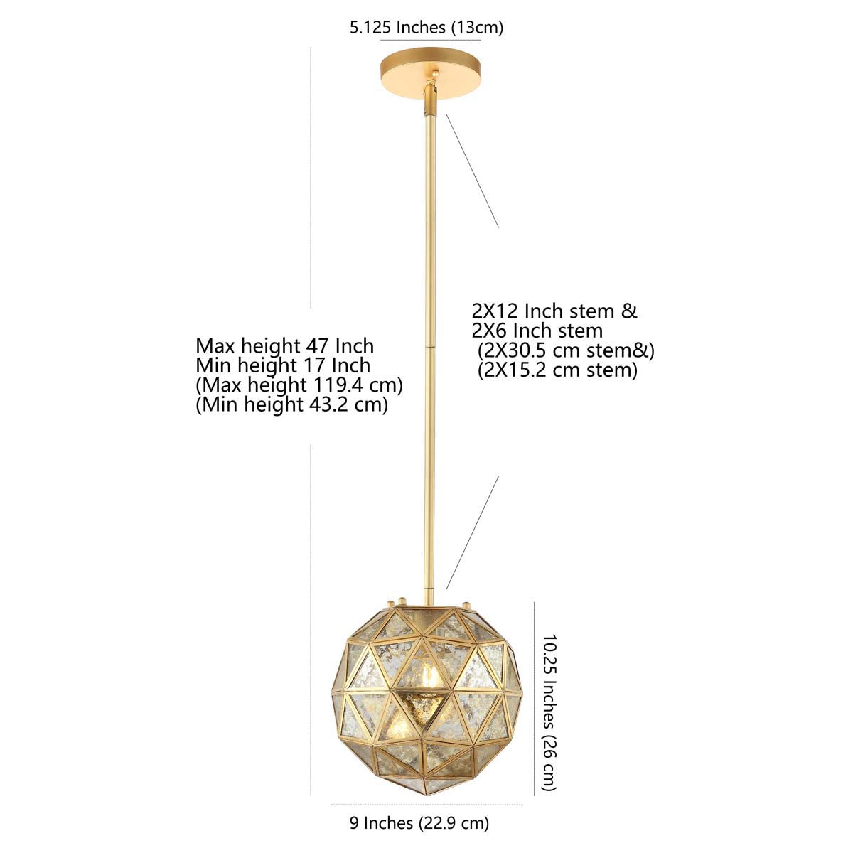 Safavieh Henlin Pendant, PND4107 - Gold/Clear