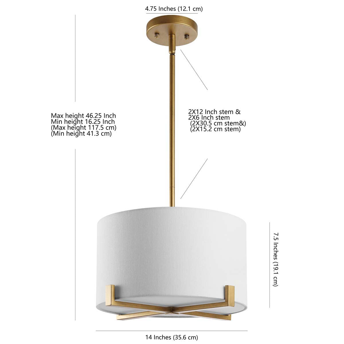 Safavieh Presta Pendant, PND4110 - Brass
