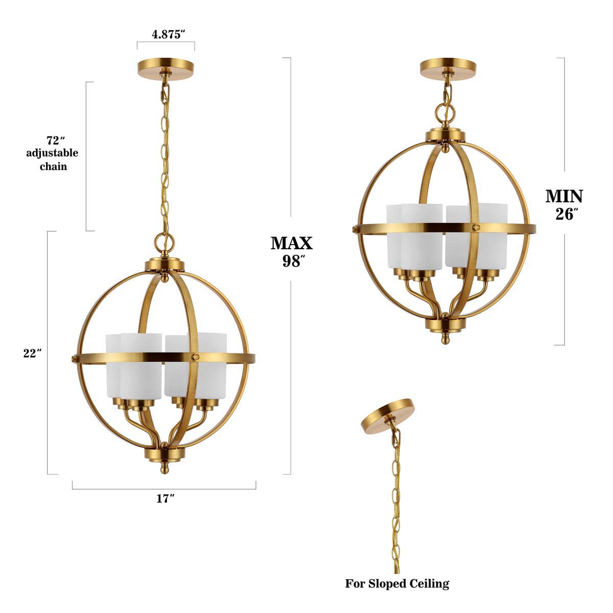 Safavieh Forler Pendant , PND4117 - Brass