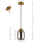 Safavieh Ethyx Pendant , PND4143 - Smoke Grey / Brass