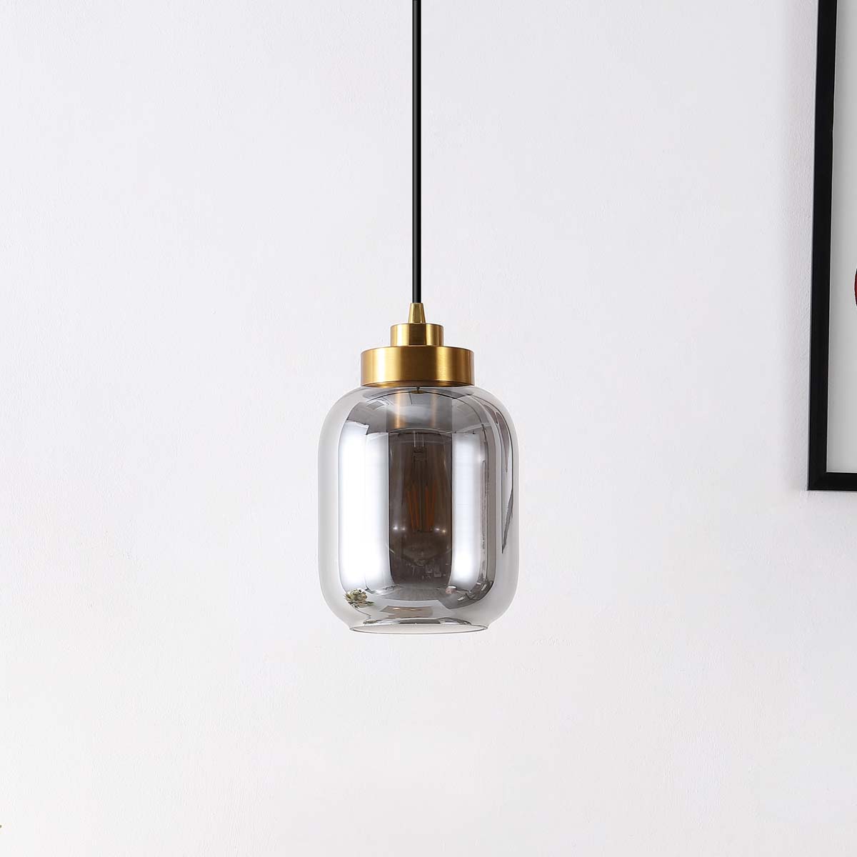 Safavieh Ethyx Pendant , PND4143 - Smoke Grey / Brass