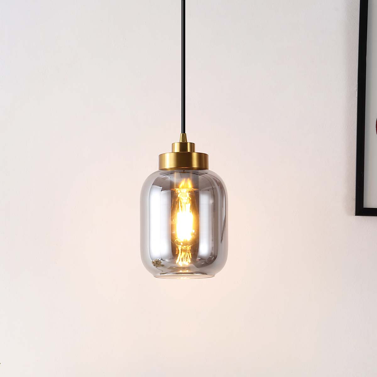Safavieh Ethyx Pendant , PND4143 - Smoke Grey / Brass