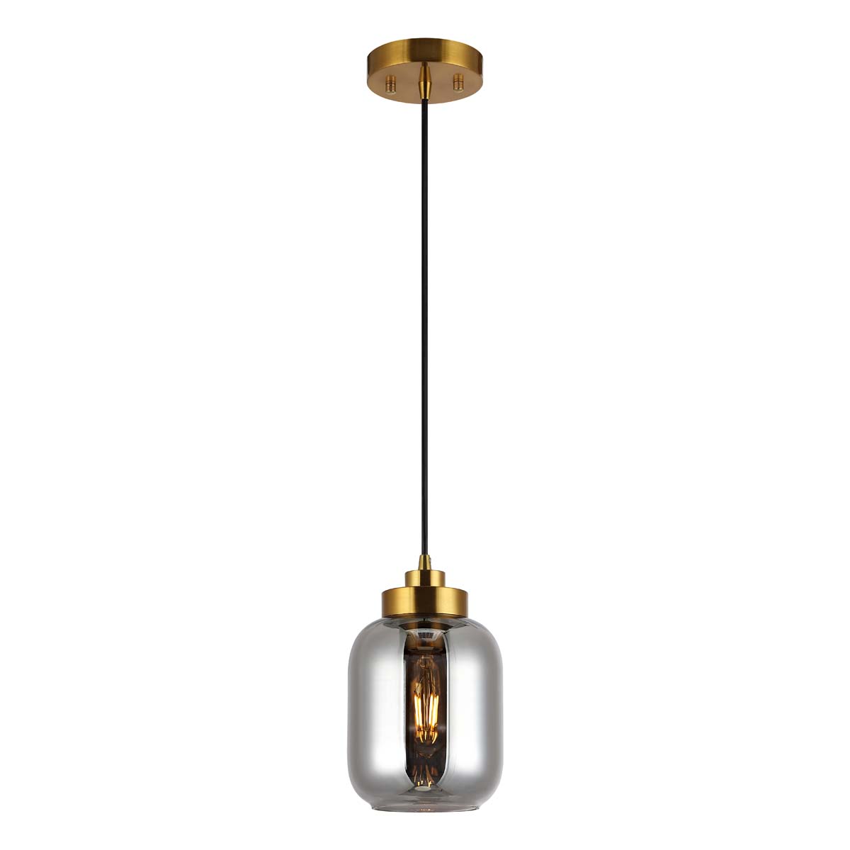 Safavieh Ethyx Pendant , PND4143 - Smoke Grey / Brass