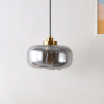 Safavieh Edge 11 Inch Pendant , PND4144 - Smoke Grey / Brass