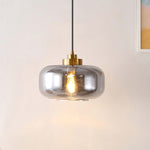 Safavieh Edge 11 Inch Pendant , PND4144 - Smoke Grey / Brass