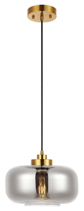 Safavieh Edge 11 Inch Pendant , PND4144 - Smoke Grey / Brass