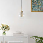 Safavieh Toronto 7.75 Inch Extendable Pendant , PND4146 - Clear / Brass