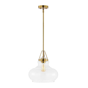 Safavieh Salud 14 Inch Gold/Clear Glass/Iron Pendant , PND4169
