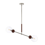 Safavieh Rocky 2 Light Extendable Pendant , PND4183 - Dark Walnut / Nickle