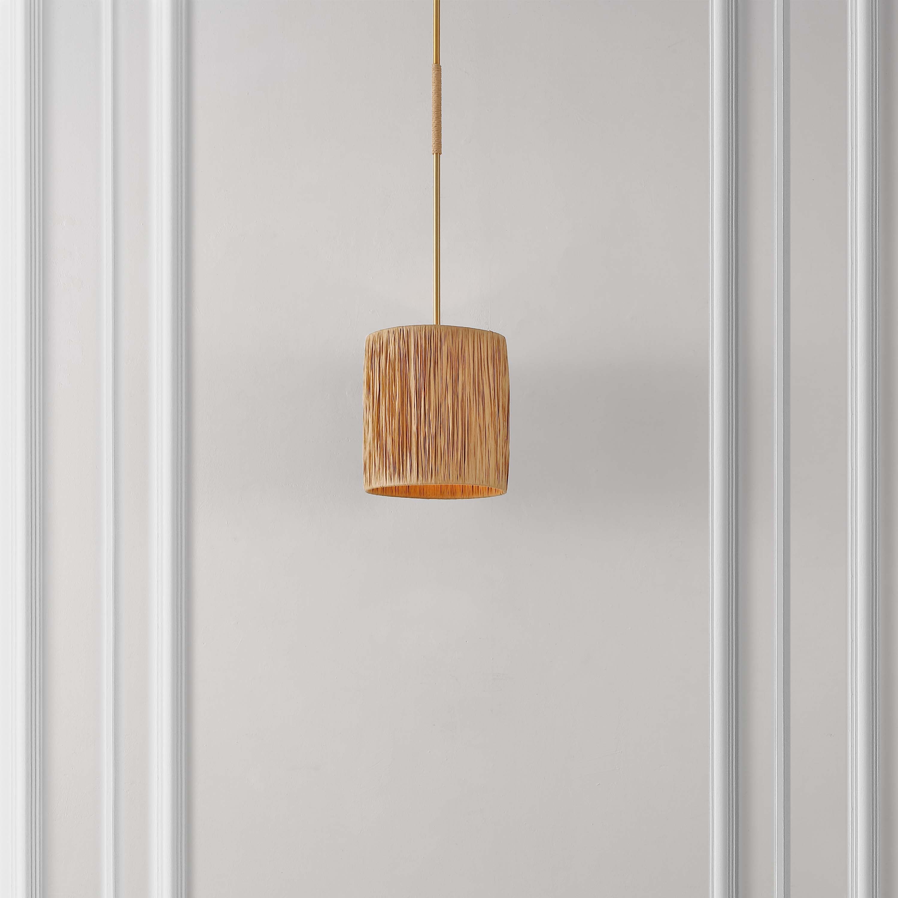 Safavieh Saija 9 Inch Extendable Pendant , PND4189 - Natural / Gold
