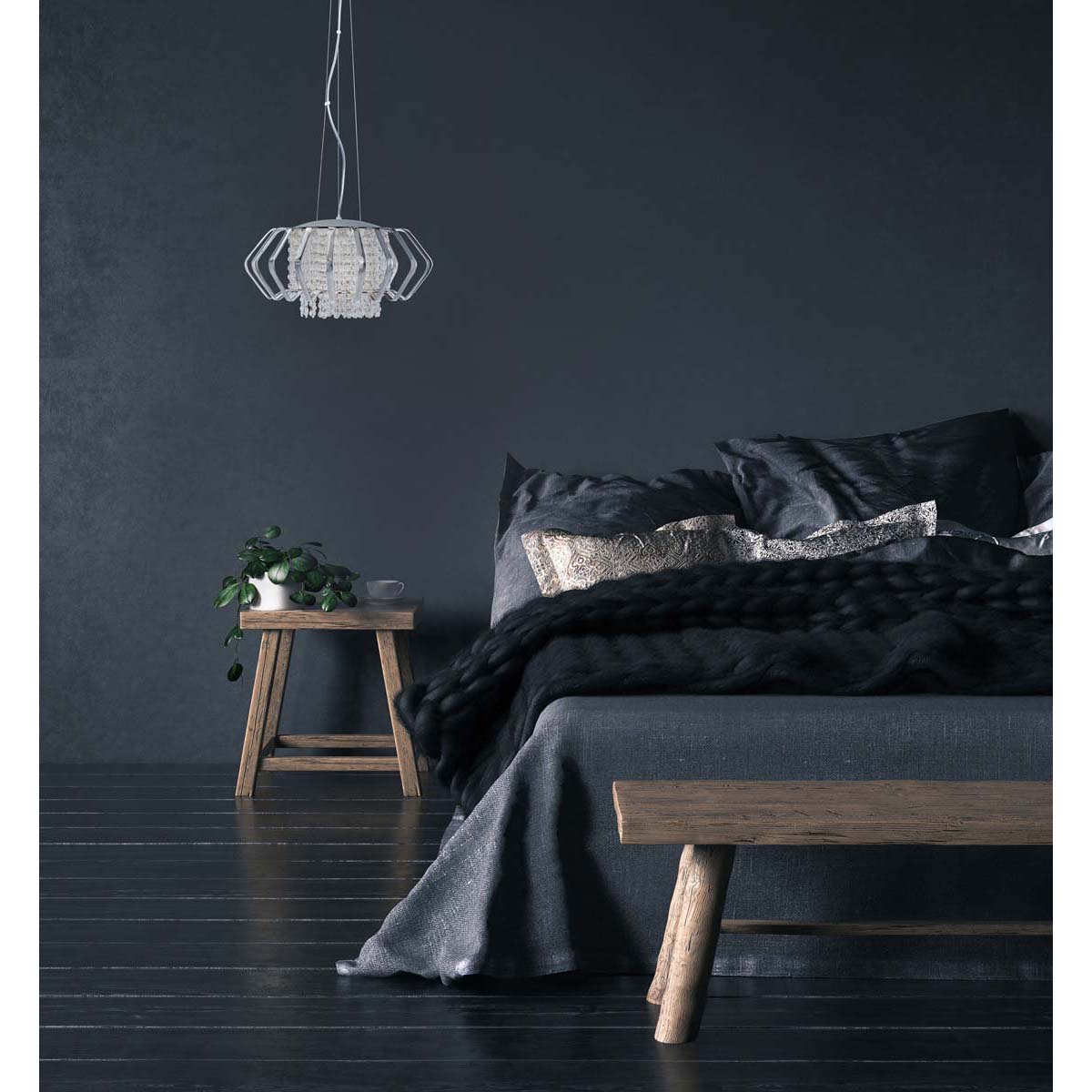 Safavieh Fania Pendant, PND6005 - Chrome/Silver