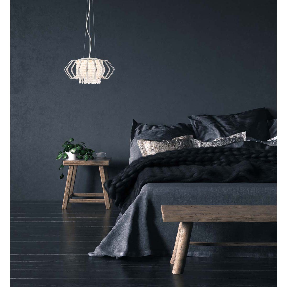 Safavieh Fania Pendant, PND6005 - Chrome/Silver