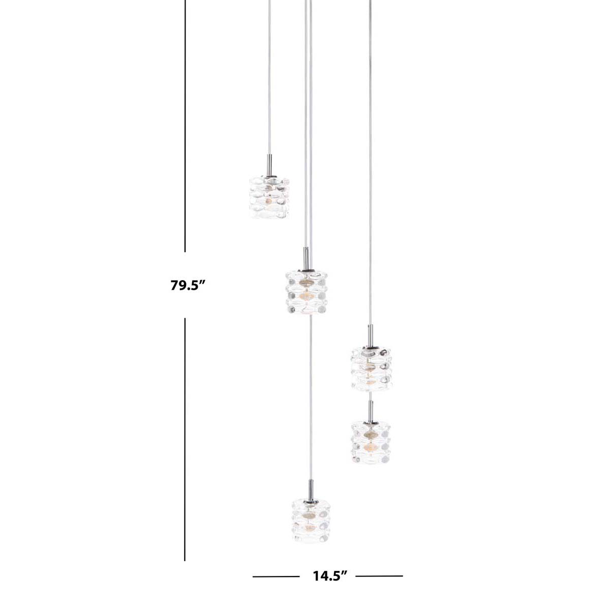 Safavieh Hadden Pendant, PND6012 - Chrome/Clear