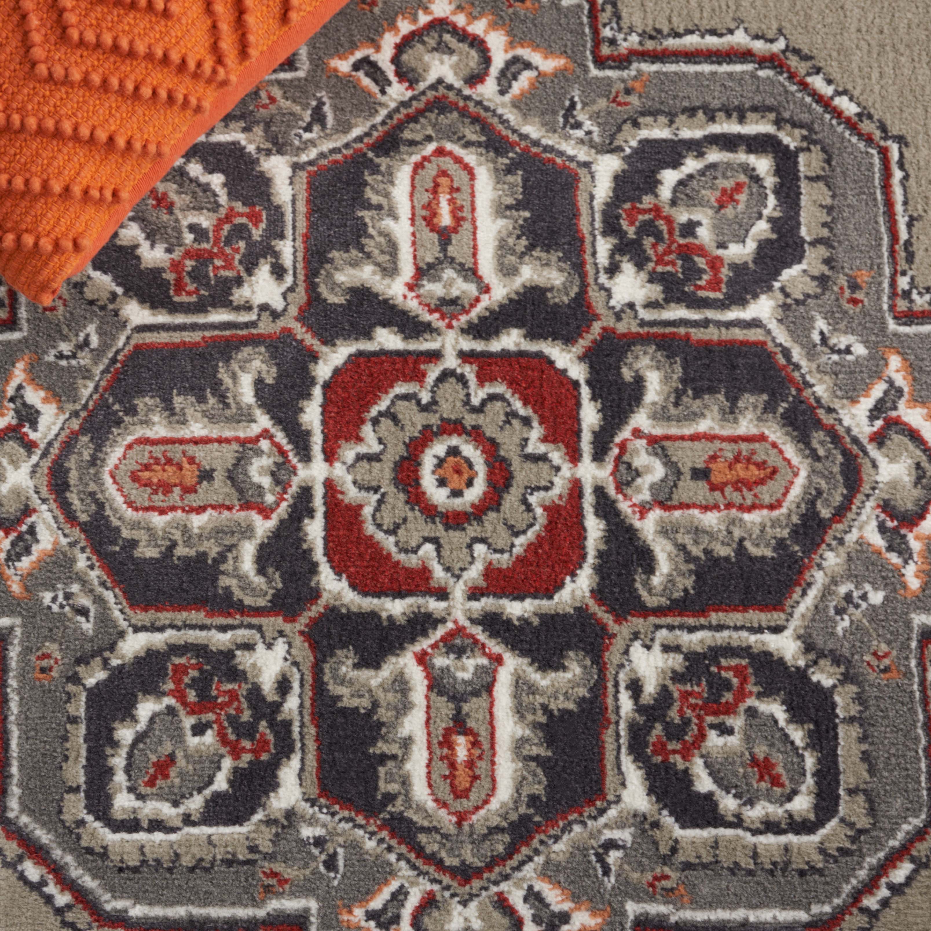 Safavieh Pyramid 215 Rug, PYR215 - Grey/Ivory / Rust