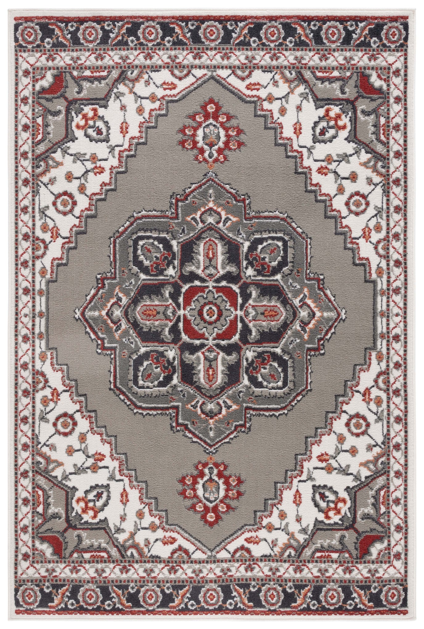 Safavieh Pyramid 215 Rug, PYR215 - Grey/Ivory / Rust