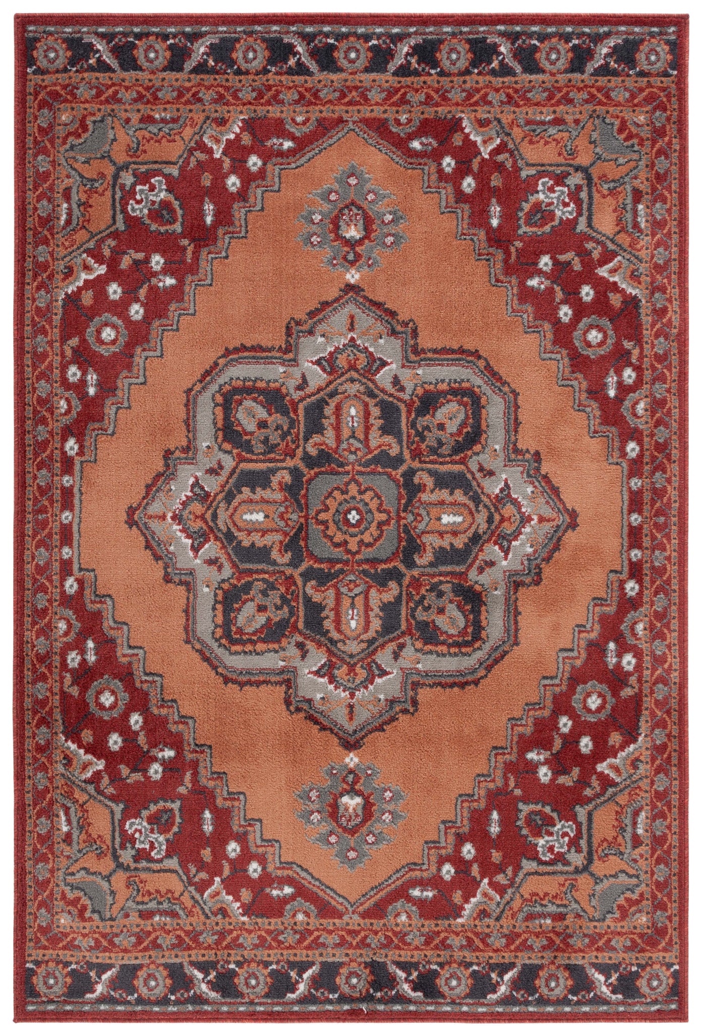 Safavieh Pyramid 215 Rug, PYR215 - Rust / Ivory Grey