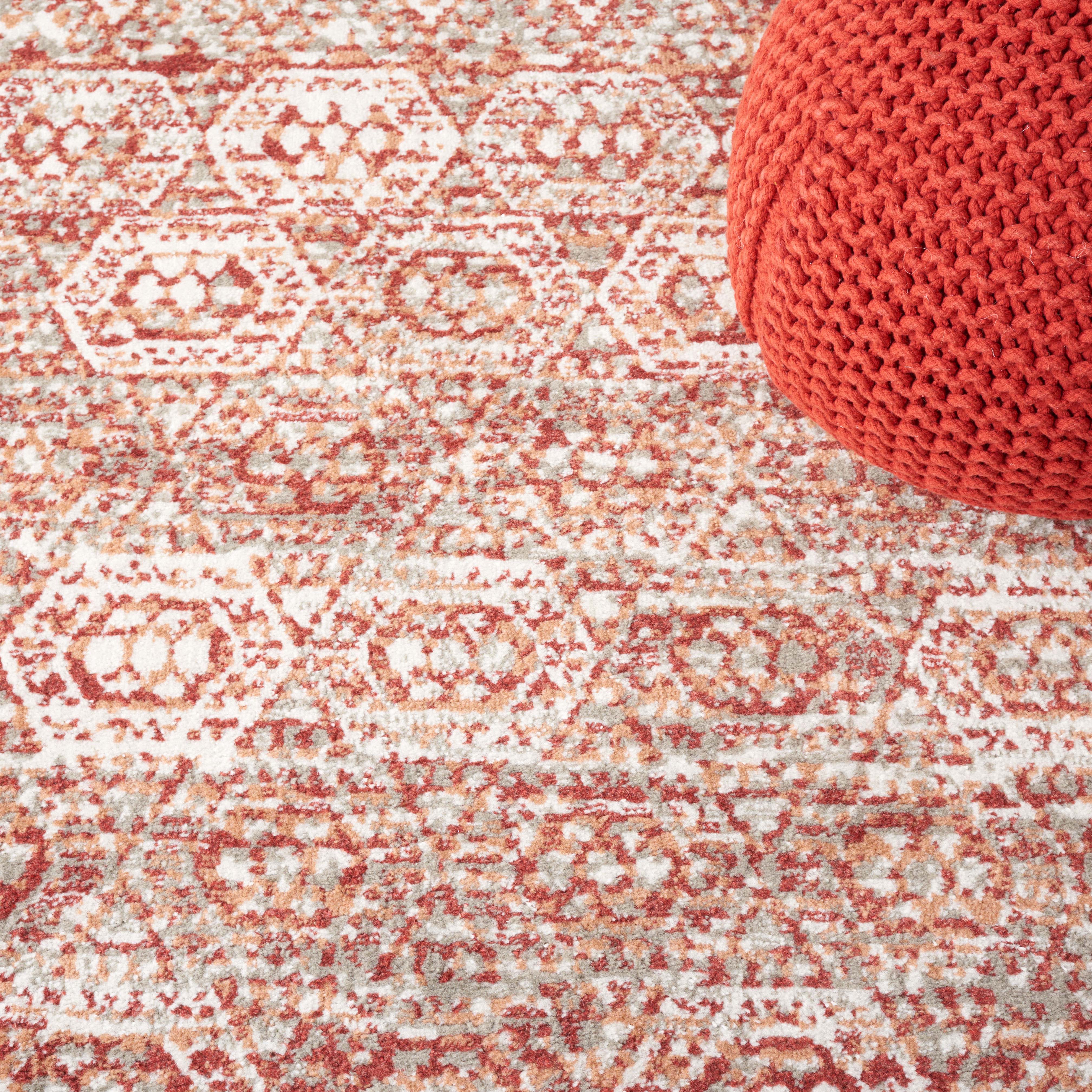 Safavieh Pyramid 218 Rug, PYR218 - Rust / Ivory Grey