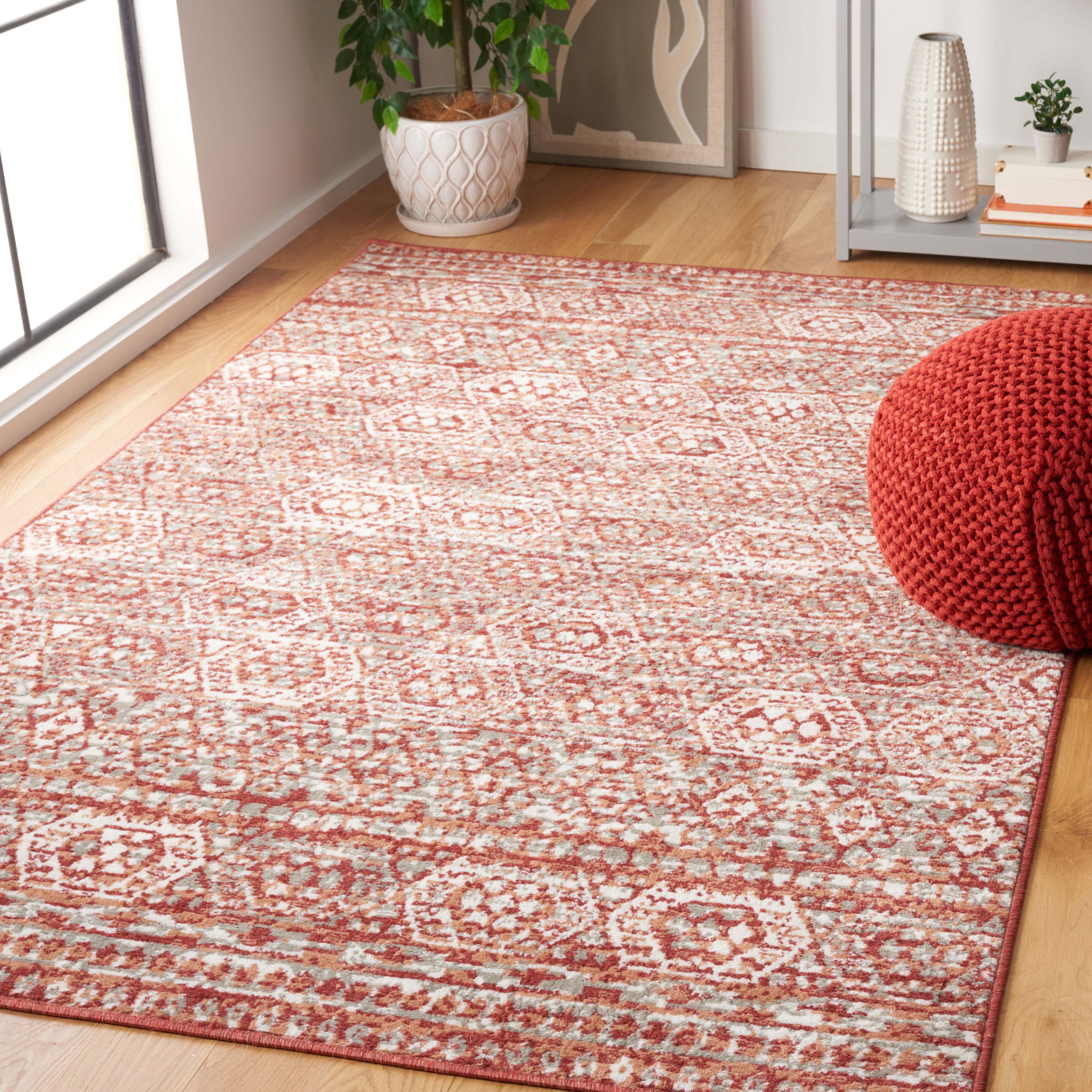 Safavieh Pyramid 218 Rug, PYR218 - Rust / Ivory Grey