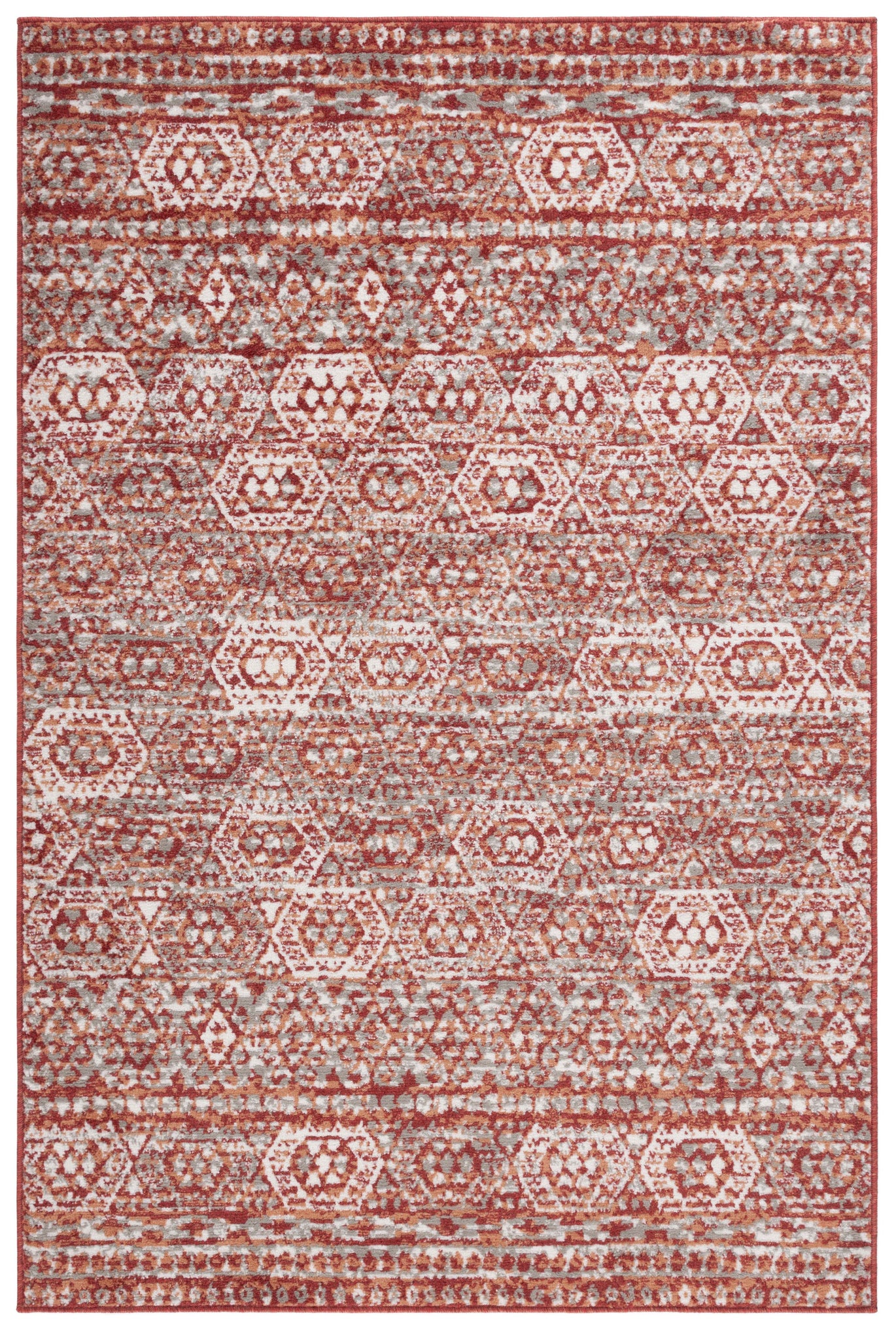 Safavieh Pyramid 218 Rug, PYR218 - Rust / Ivory Grey
