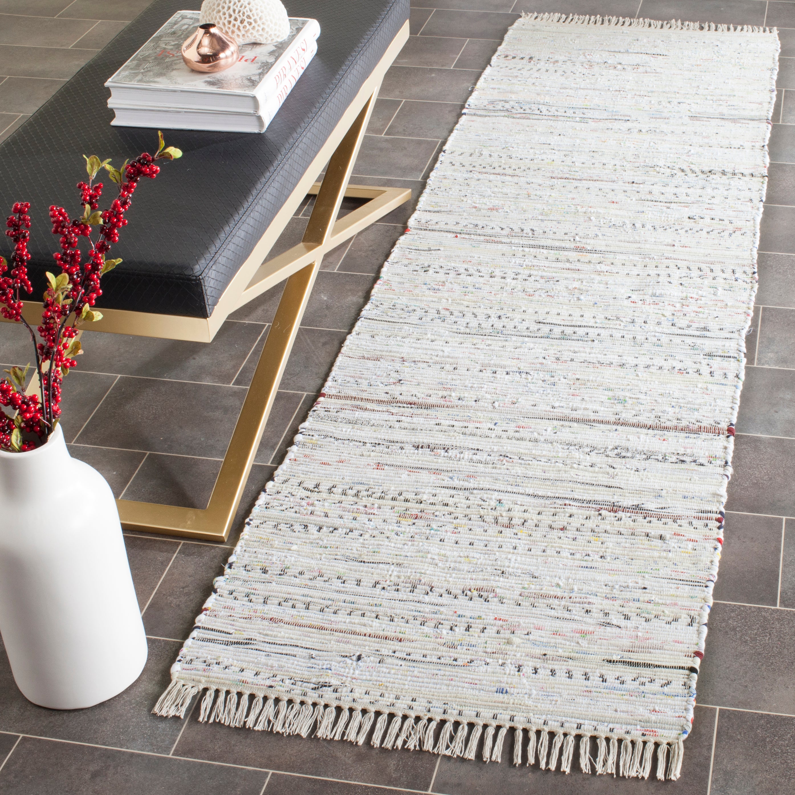 Safavieh Rag Rug 121 Rug, RAR121 - Ivory / Multi