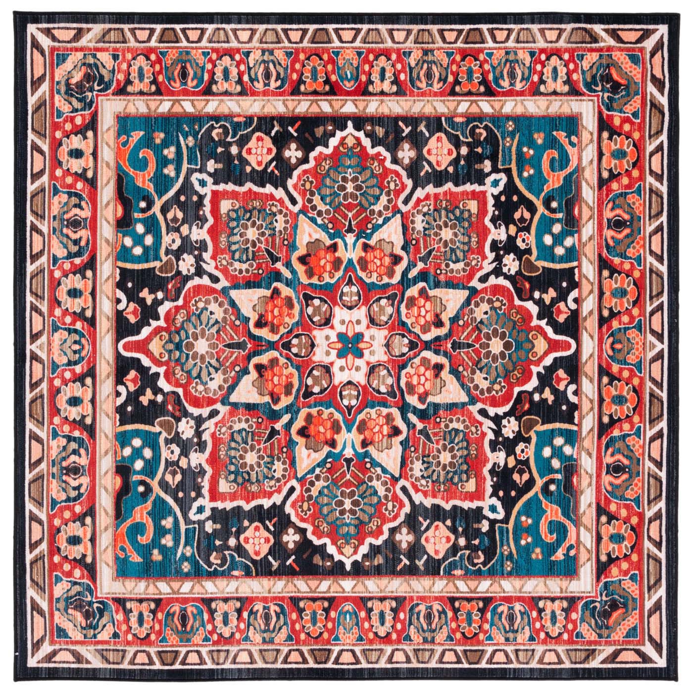 Safavieh Riviera Machine Washable 155 Rug, RIV155 - Red / Navy